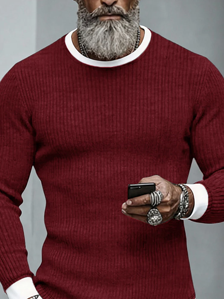 Stylish Colorblock Long Sleeve Undershirt - Image 4