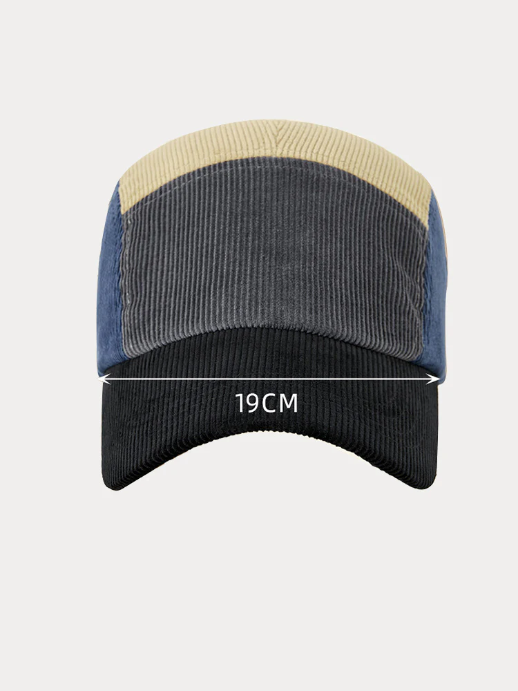 Stylish Contrast Color Corduroy Cap - Image 7