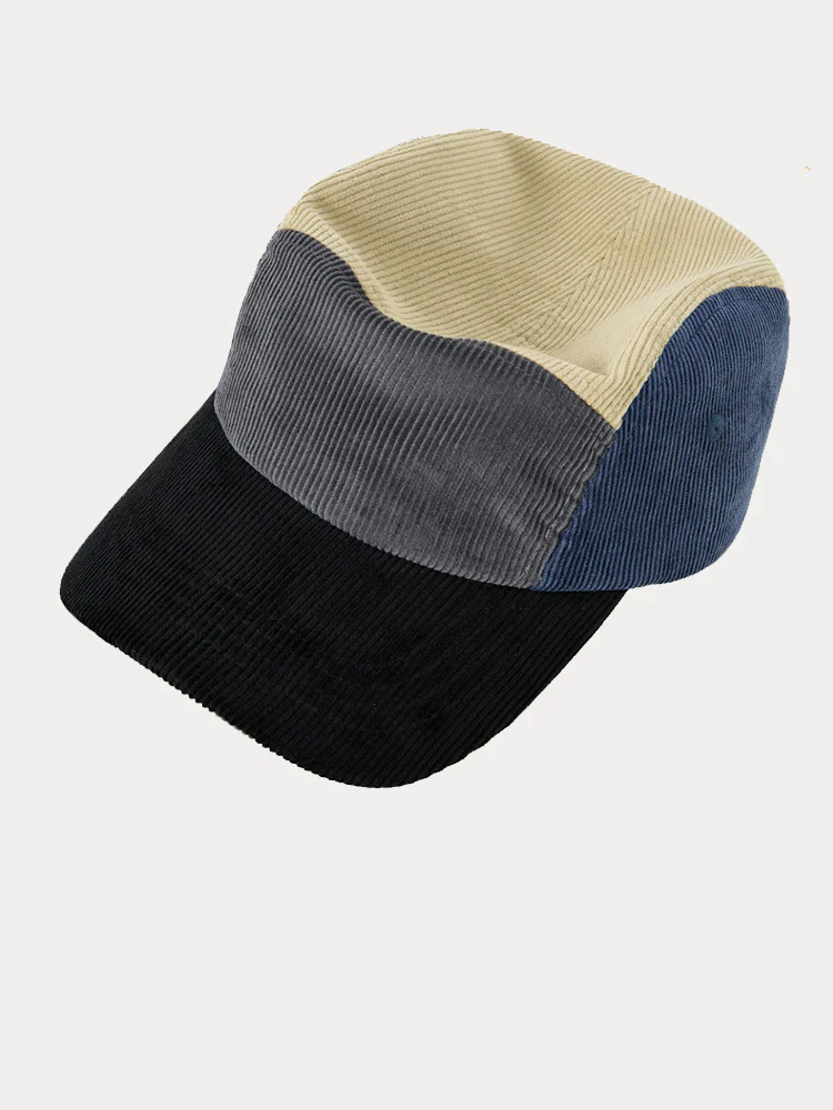Stylish Contrast Color Corduroy Cap - Image 8