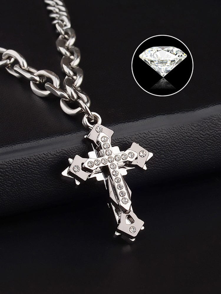 Stylish Crucifix Pendant with Chain - Image 4