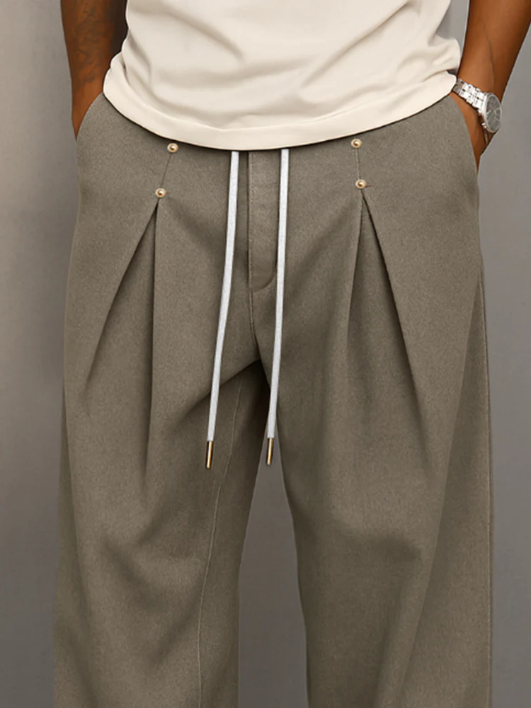 Stylish Decorative Button Casual Pants - Image 3