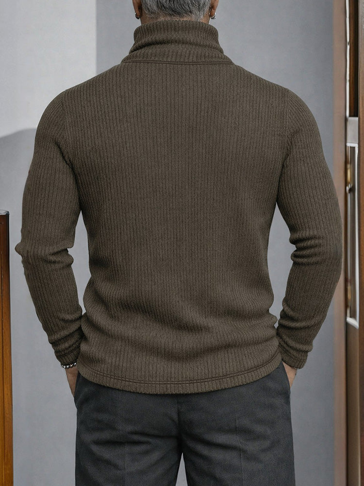 Stylish Designer Turtleneck Scarf-Decorated Knit Undershirt - Image 3
