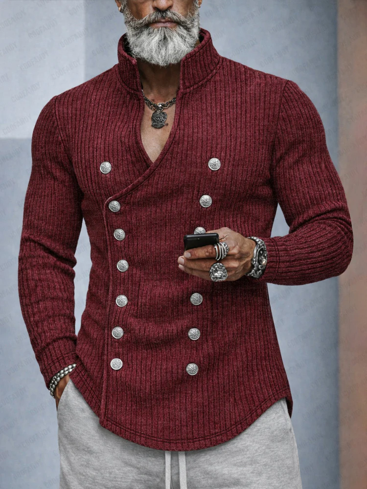 Stylish Double Breasted Knit Cardigan