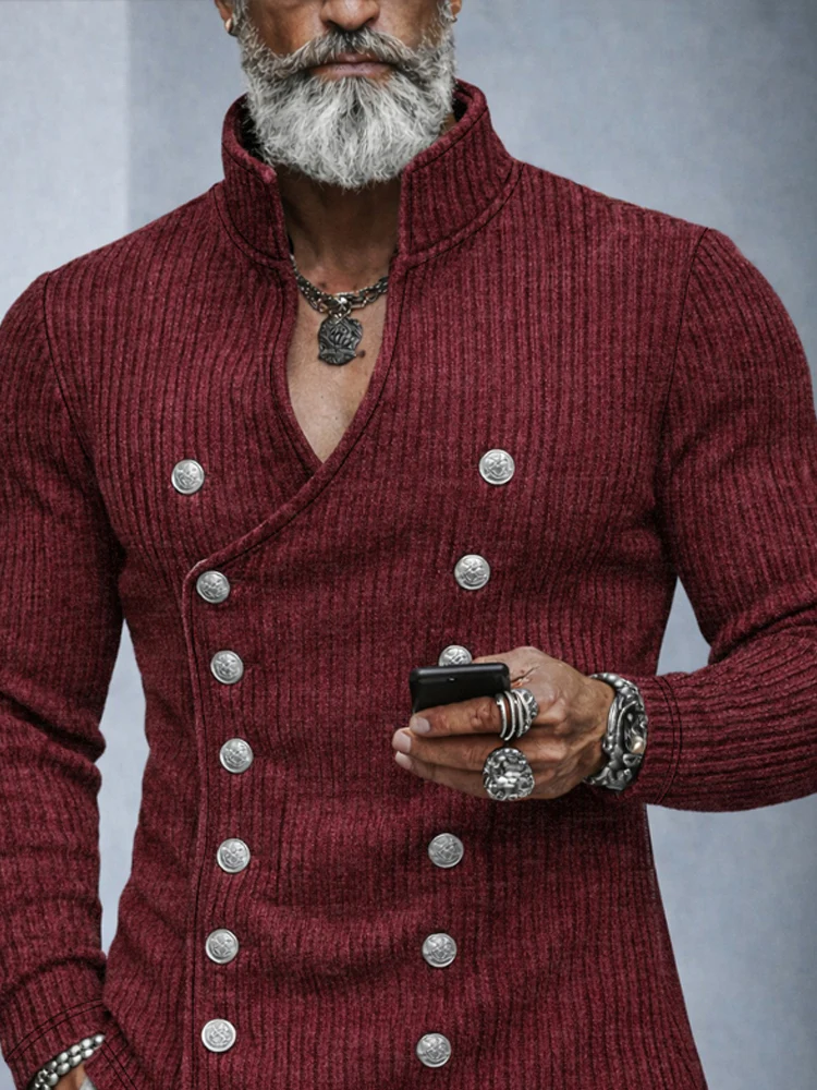Stylish Double Breasted Knit Cardigan - Image 3