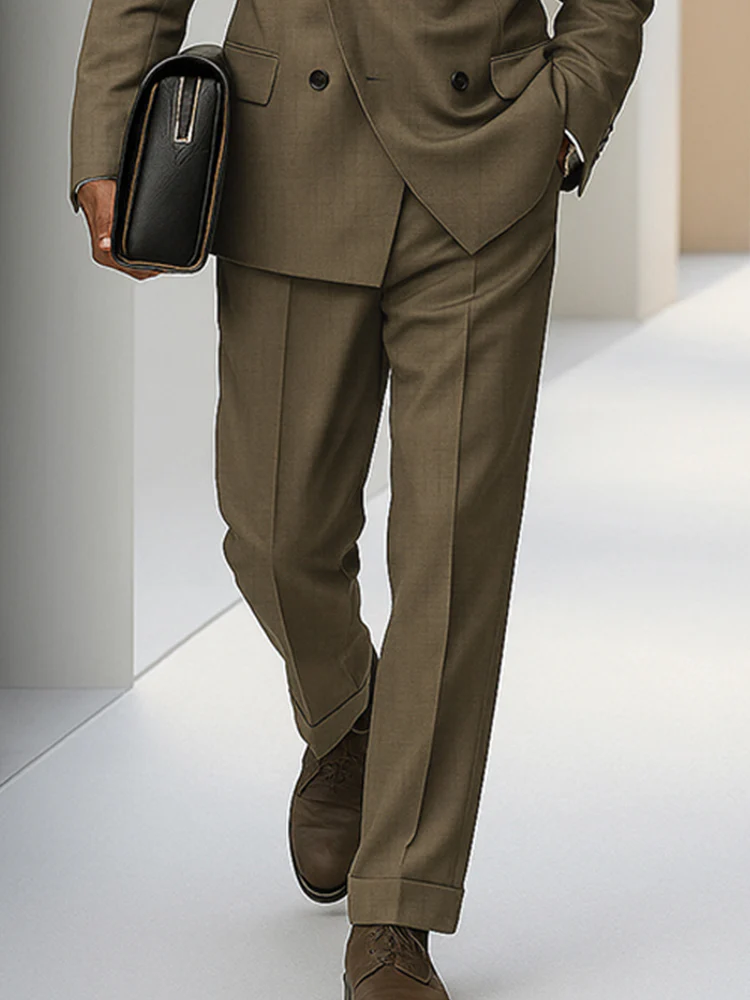Stylish Gentlemen Double-Breasted Suit Set - Image 4