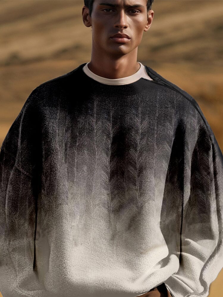 Stylish Gradient Sweatshirt with Shoulder Zip - Image 3