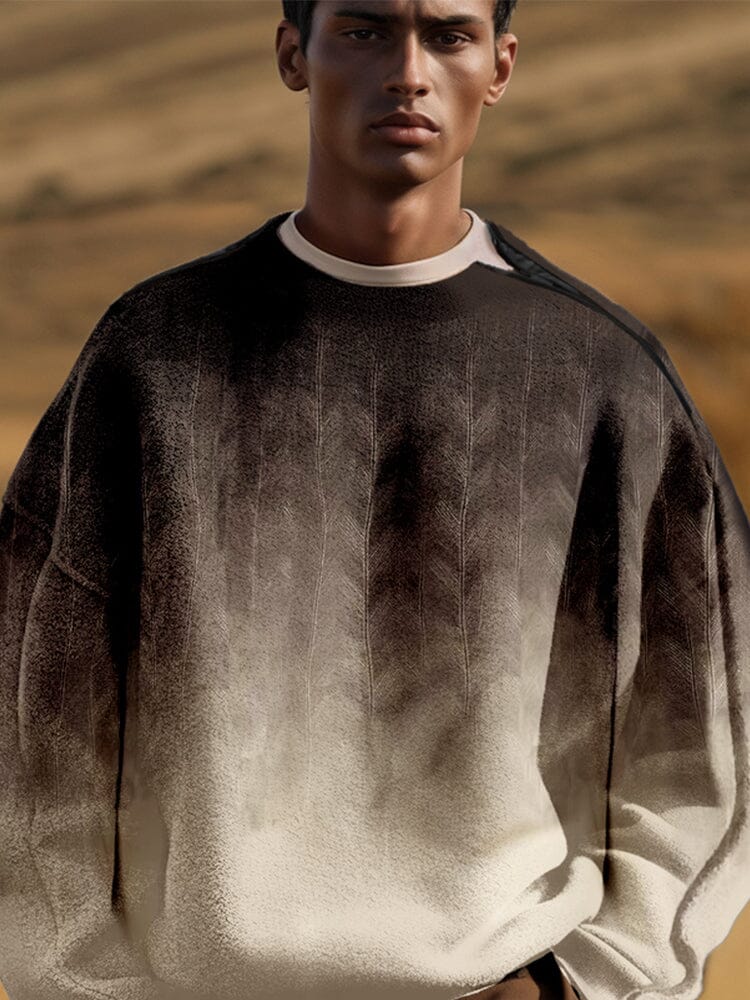 Stylish Gradient Sweatshirt with Shoulder Zip - Image 4
