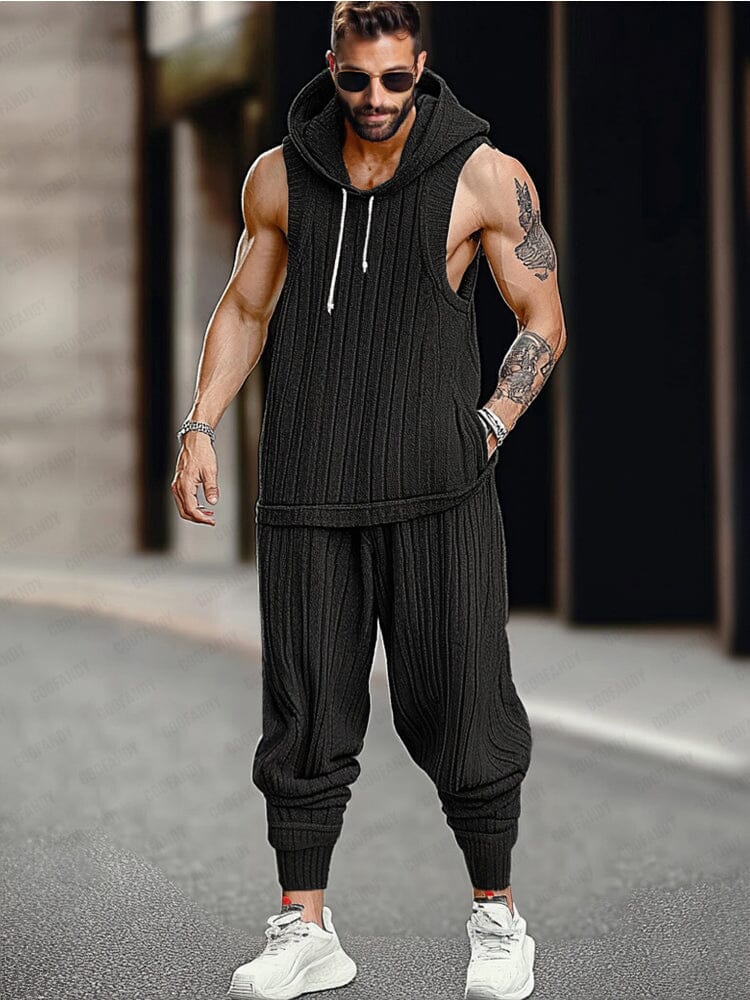 Stylish Knit Athletic 2-Piece Set - Image 2