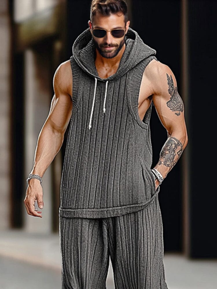 Stylish Knit Athletic 2-Piece Set - Image 3