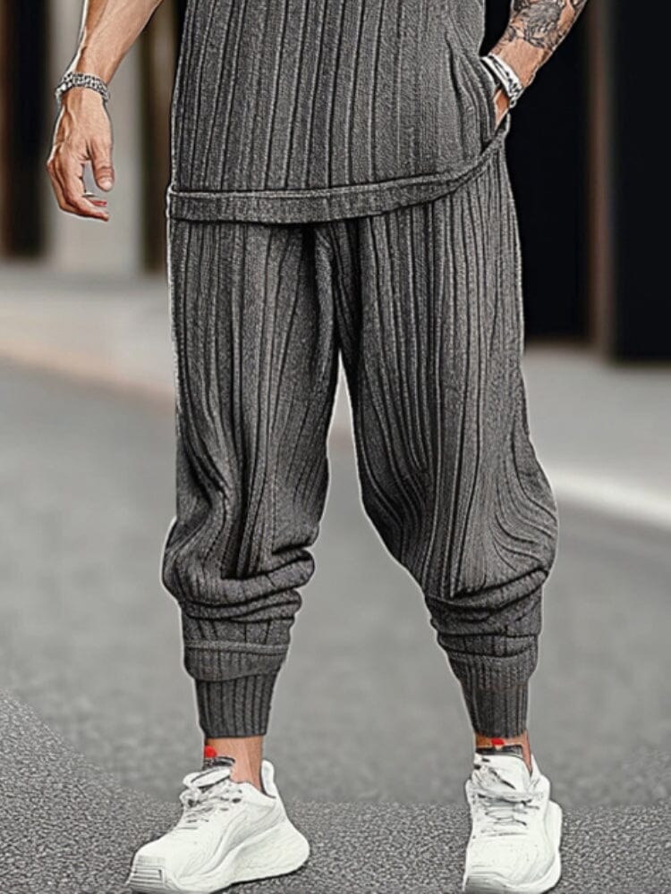 Stylish Knit Athletic 2-Piece Set - Image 4