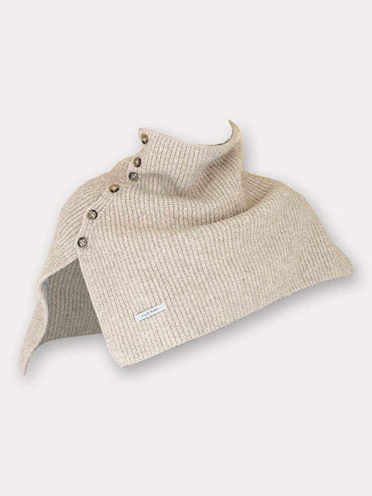 Stylish Knit Button Shawl Scarf - Image 6