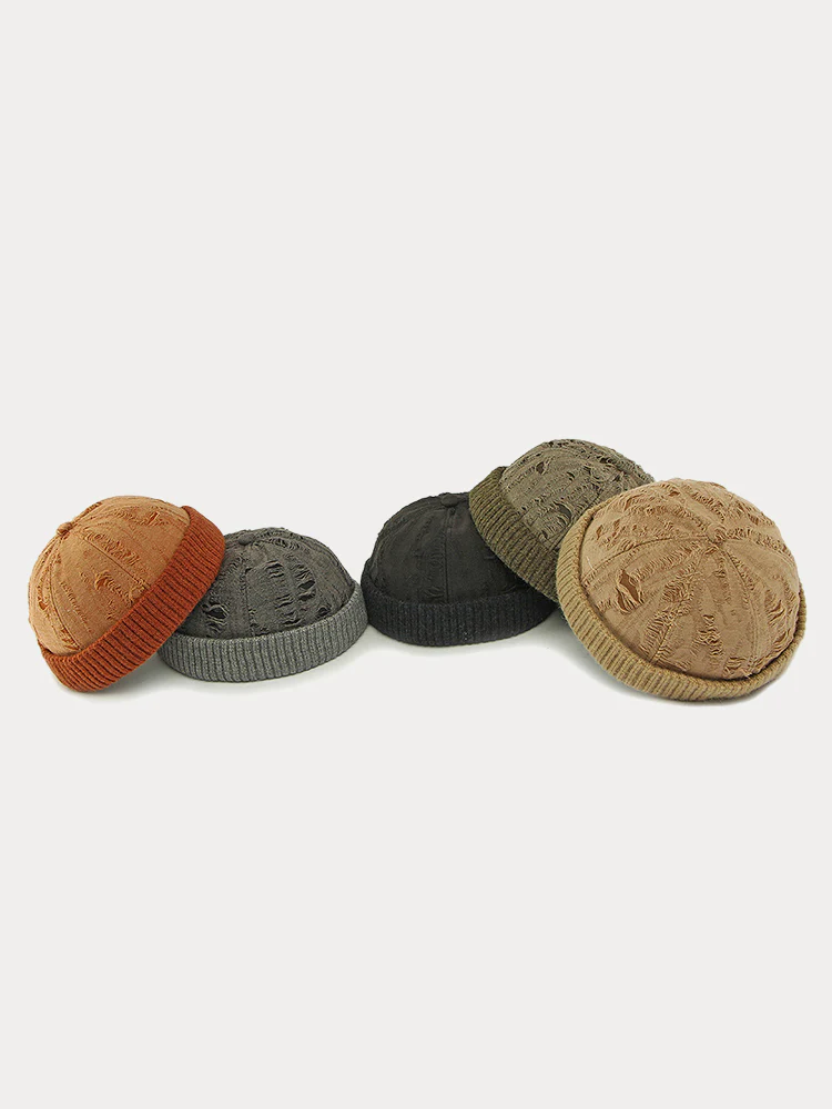 Stylish Knit Distressed Beanie Hat - Image 13