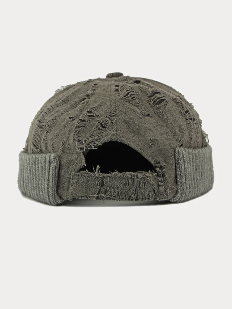 Stylish Knit Distressed Beanie Hat - Image 9