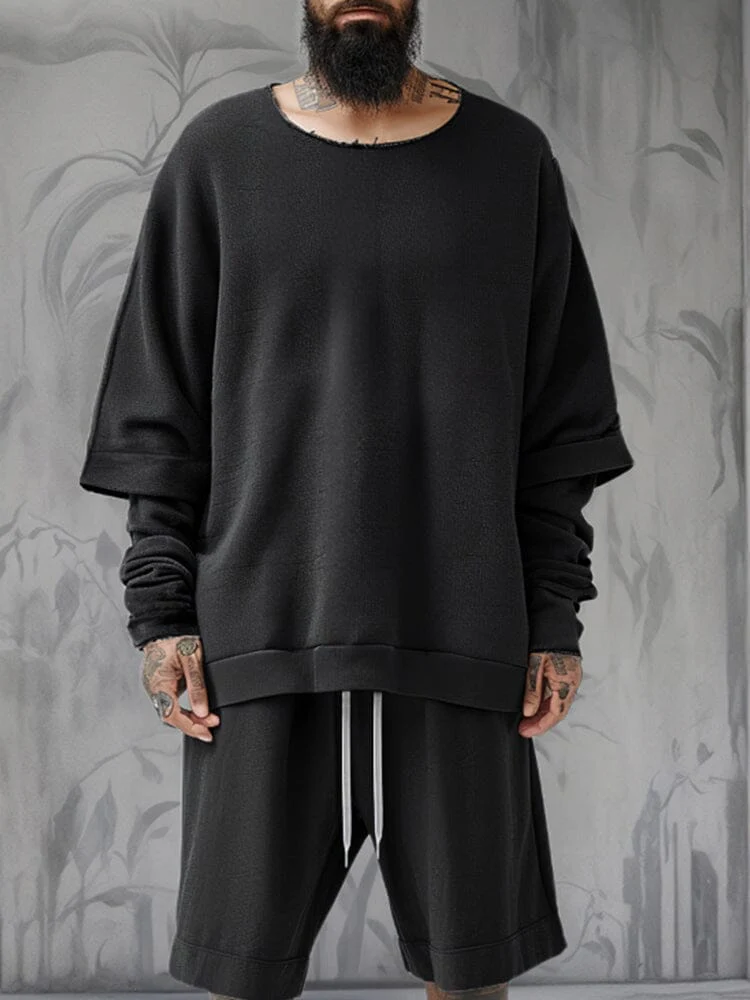 Stylish Layered-sleeve 100% Cotton Set - Image 3
