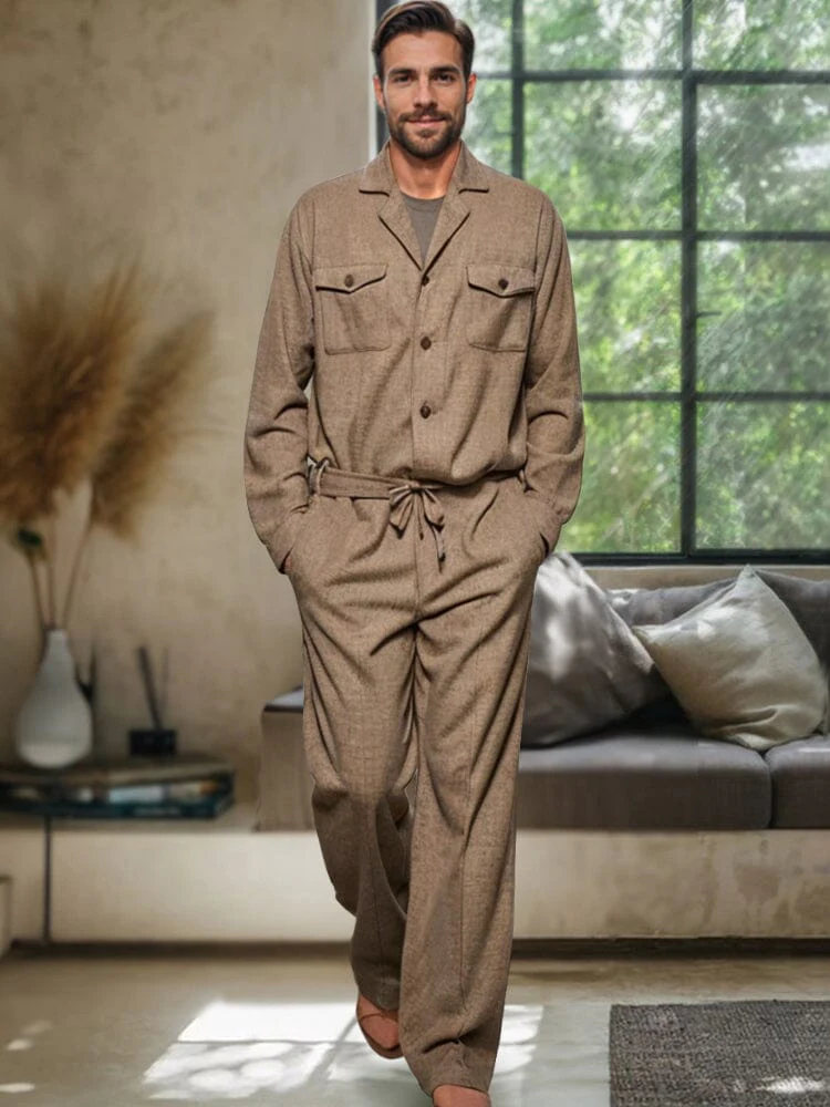 Stylish Leisure Jumpsuit with Belt