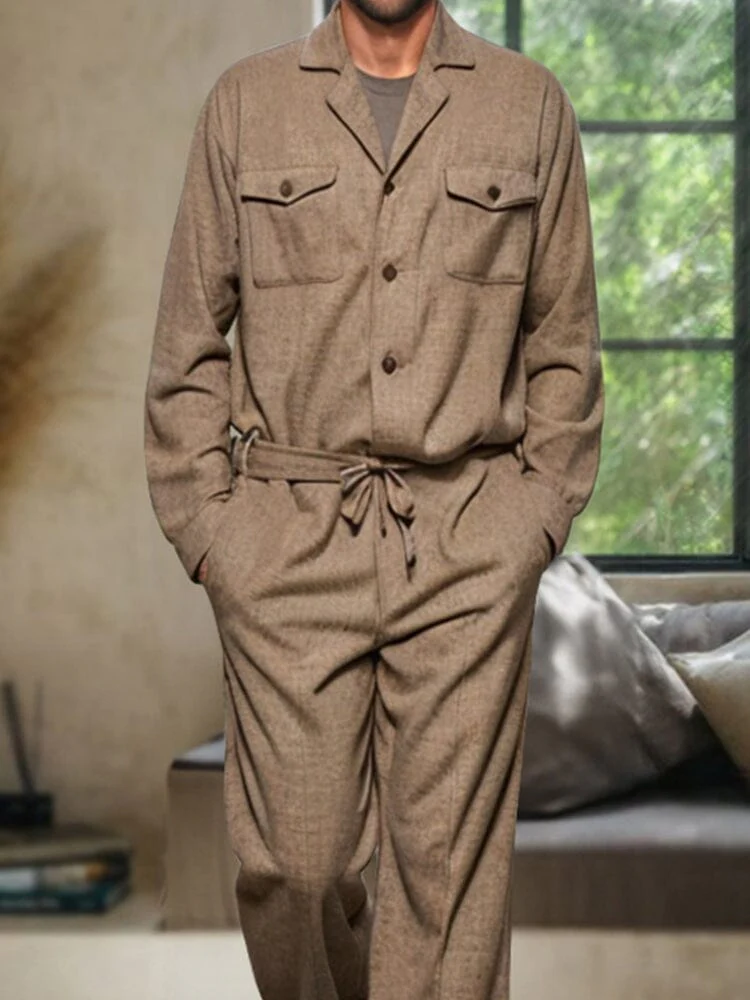 Stylish Leisure Jumpsuit with Belt - Image 3