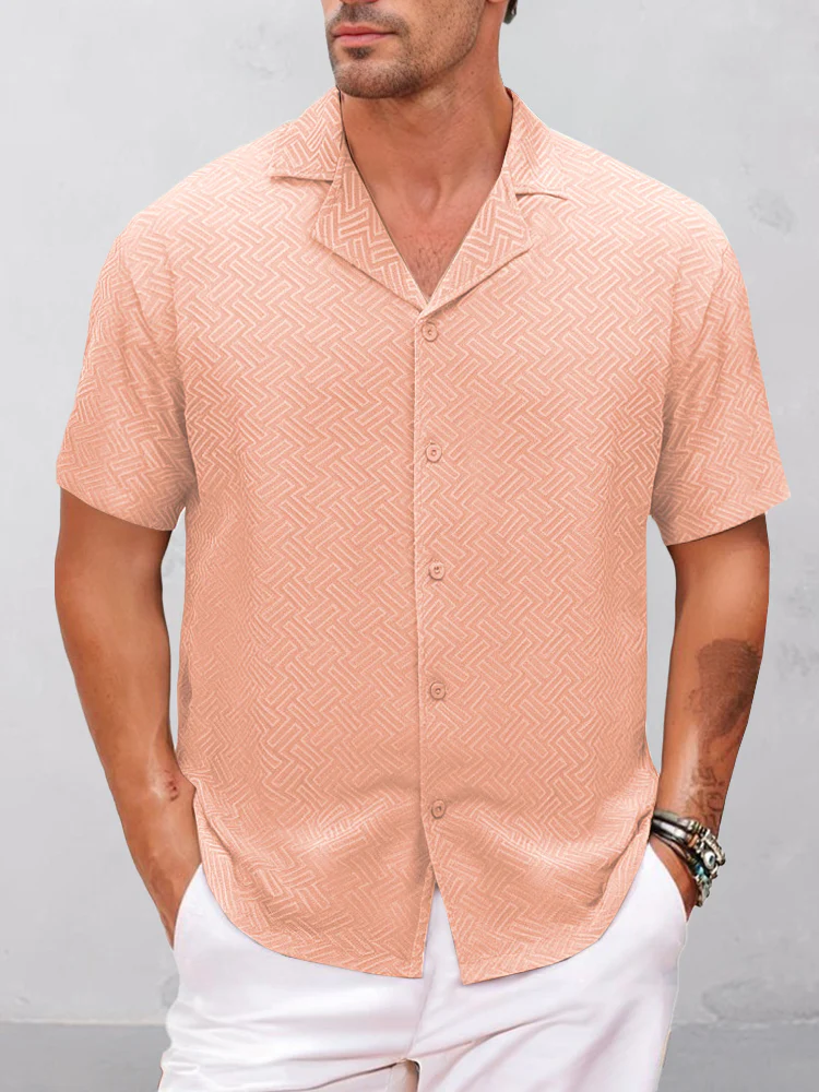 Stylish Lightweight Geometric Textured Shirt