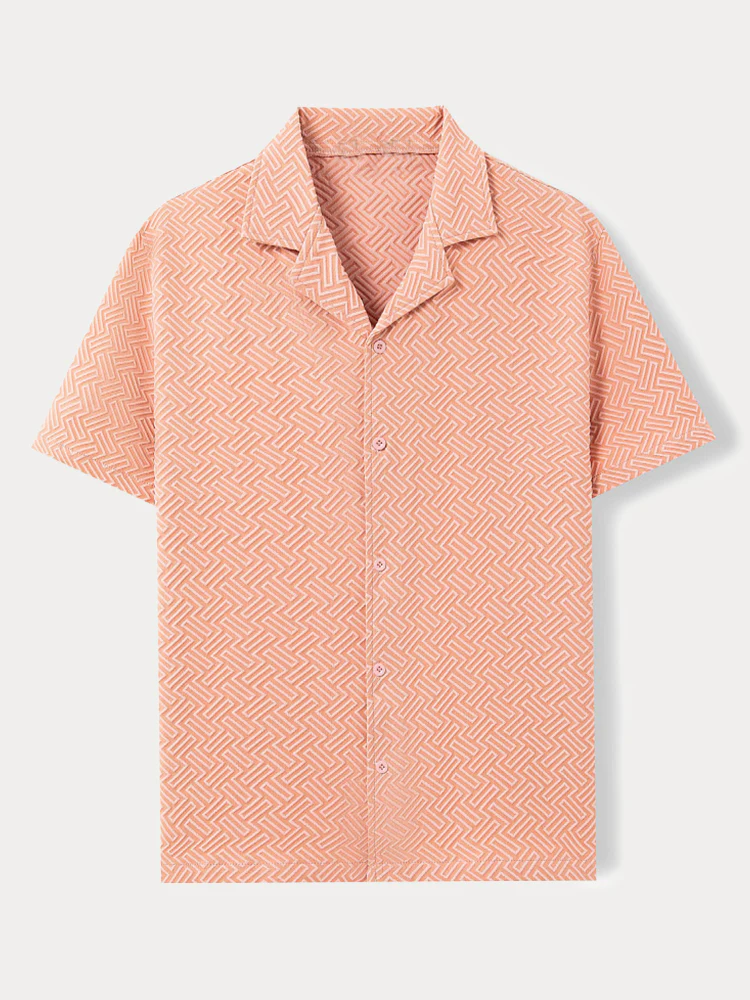 Stylish Lightweight Geometric Textured Shirt - Image 4