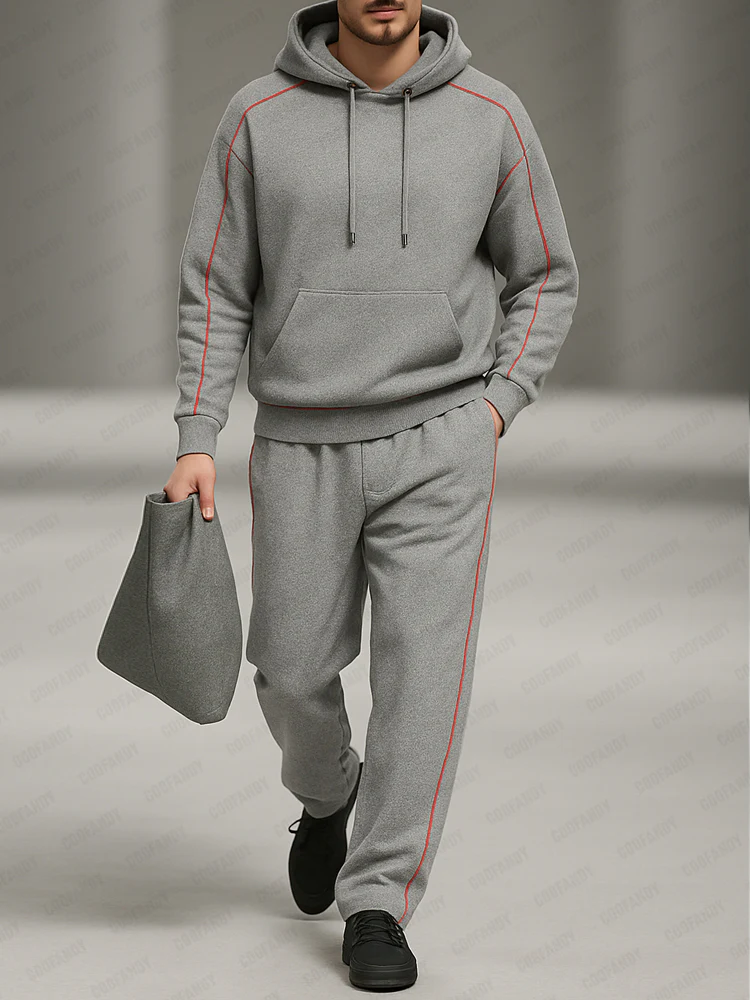 Stylish Lines Design Sweatshirt Set - Image 2