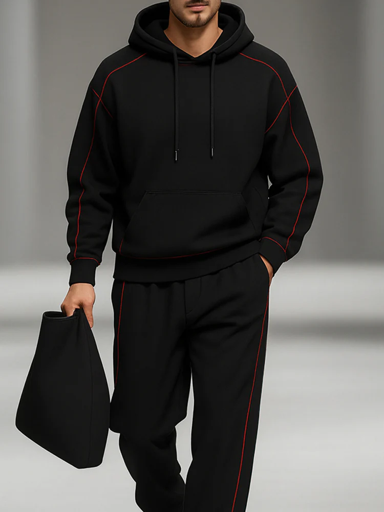 Stylish Lines Design Sweatshirt Set - Image 3