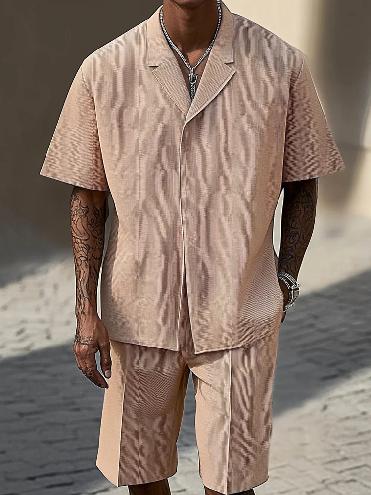 Stylish Refined Textured Casual Set - Image 2
