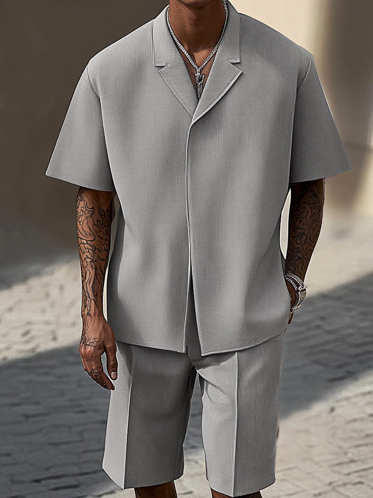 Stylish Refined Textured Casual Set - Image 5