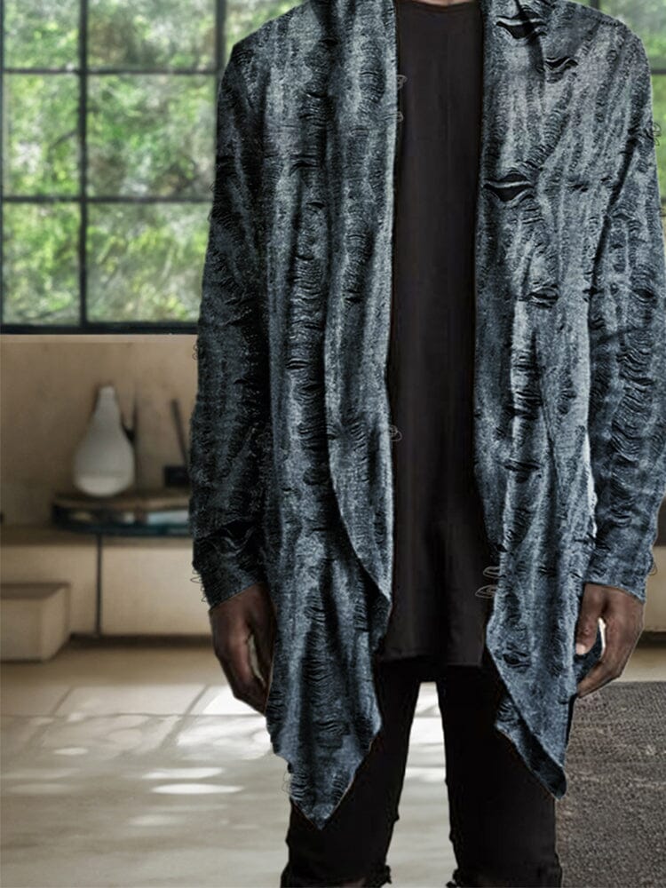 Stylish Shawl Collar Textural Cardigan - Image 4