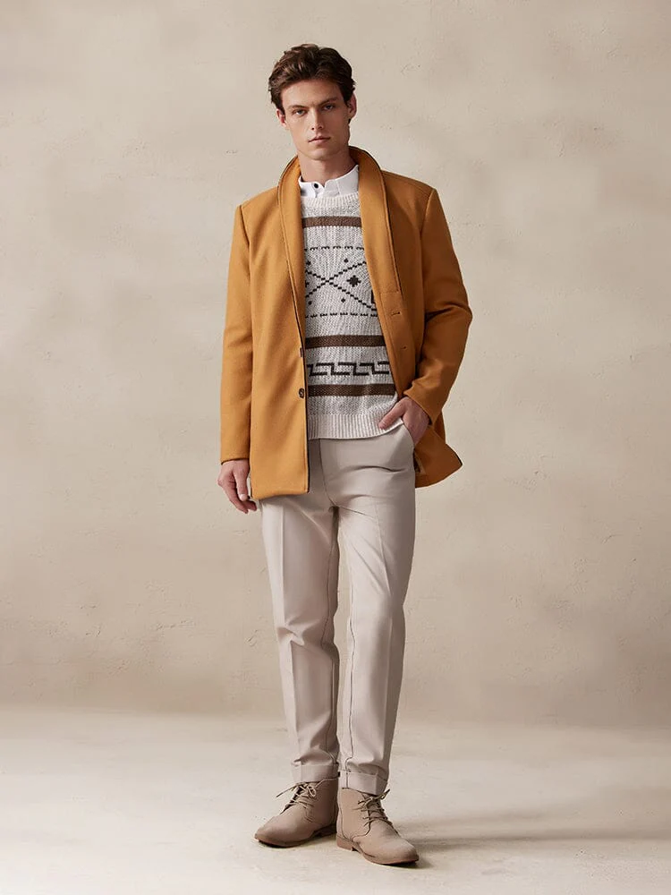 Stylish Single Breasted Tweed Coat - Image 10