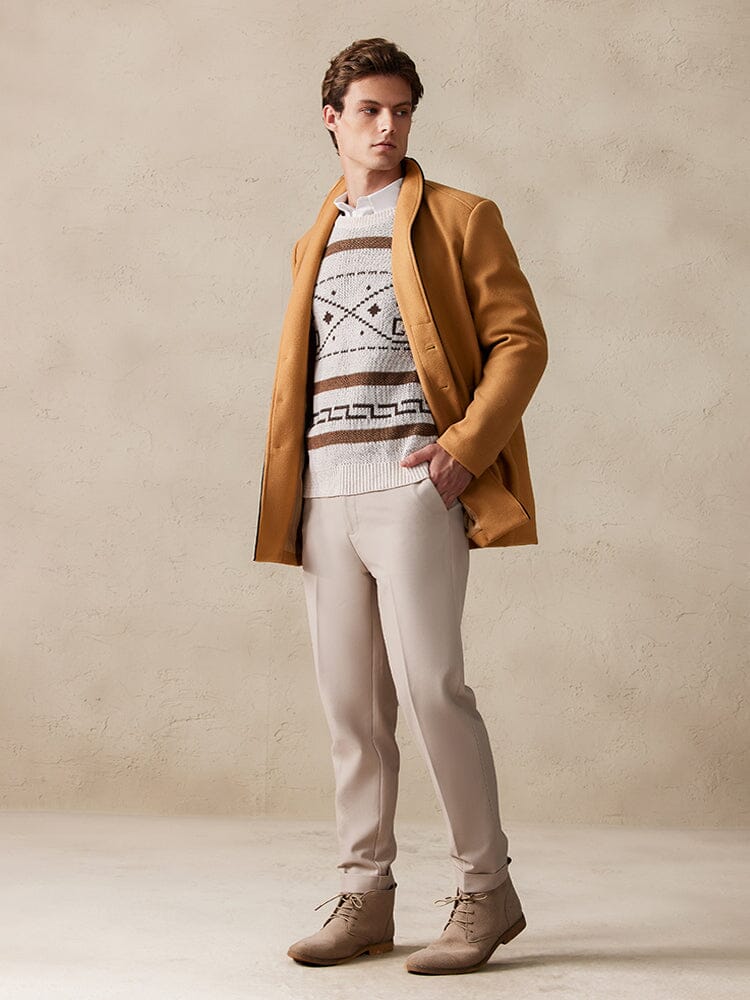 Stylish Single Breasted Tweed Coat - Image 11