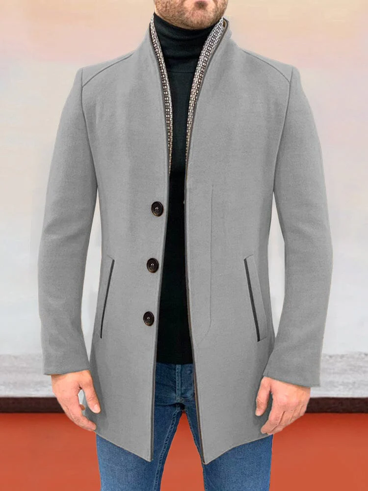 Stylish Single Breasted Tweed Coat - Image 3
