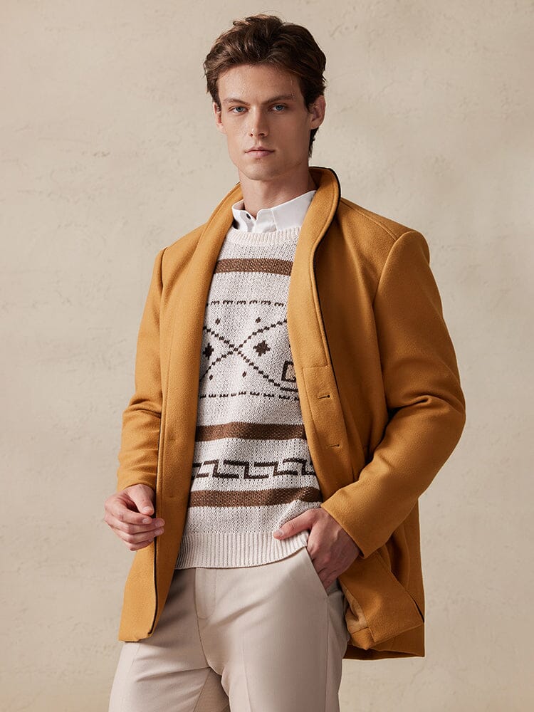 Stylish Single Breasted Tweed Coat - Image 7