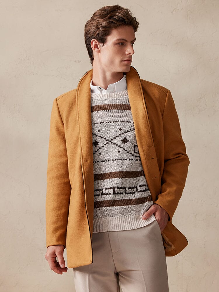 Stylish Single Breasted Tweed Coat - Image 8