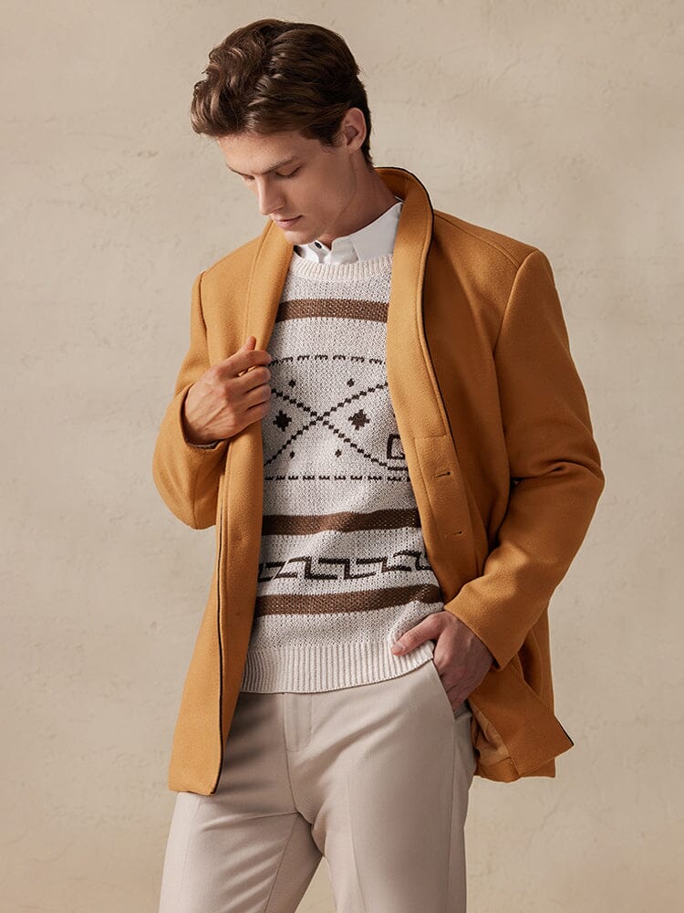 Stylish Single Breasted Tweed Coat - Image 9