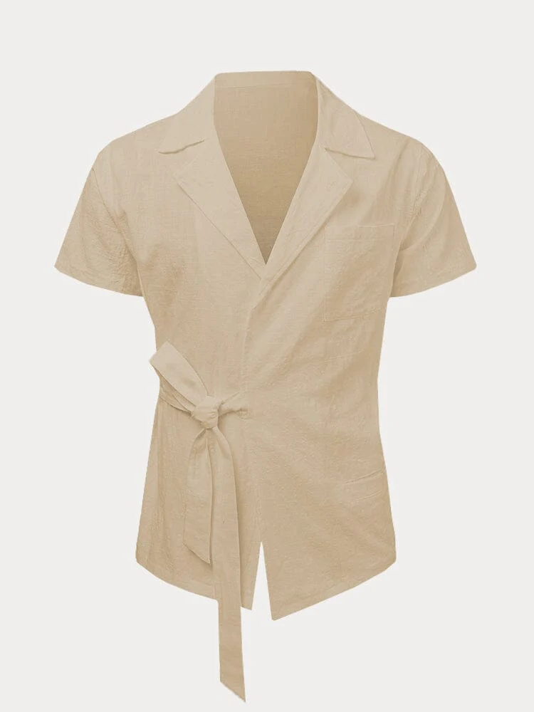 Stylish Slant Placket Tied Shirt - Image 5