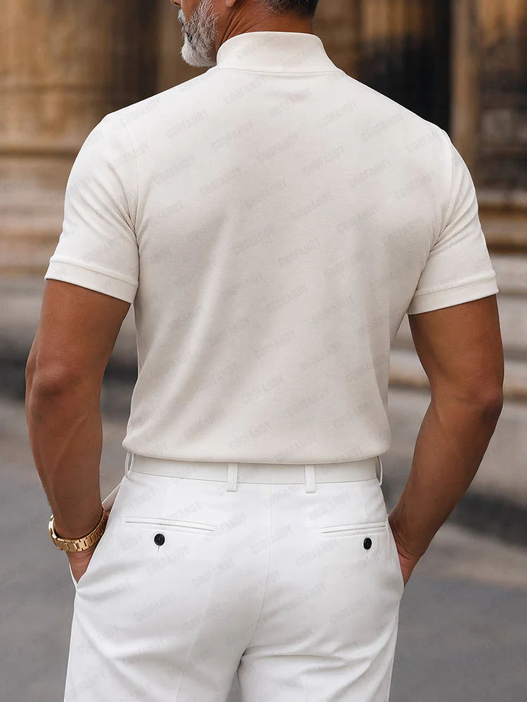 Stylish Slim Fit Buttons Decor Pullover Top - Image 3