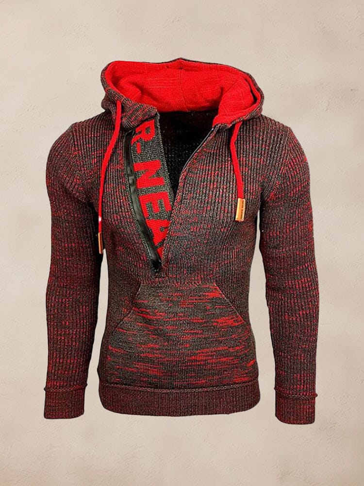 Stylish Splicing Knit Pullover Hoodie - Image 5