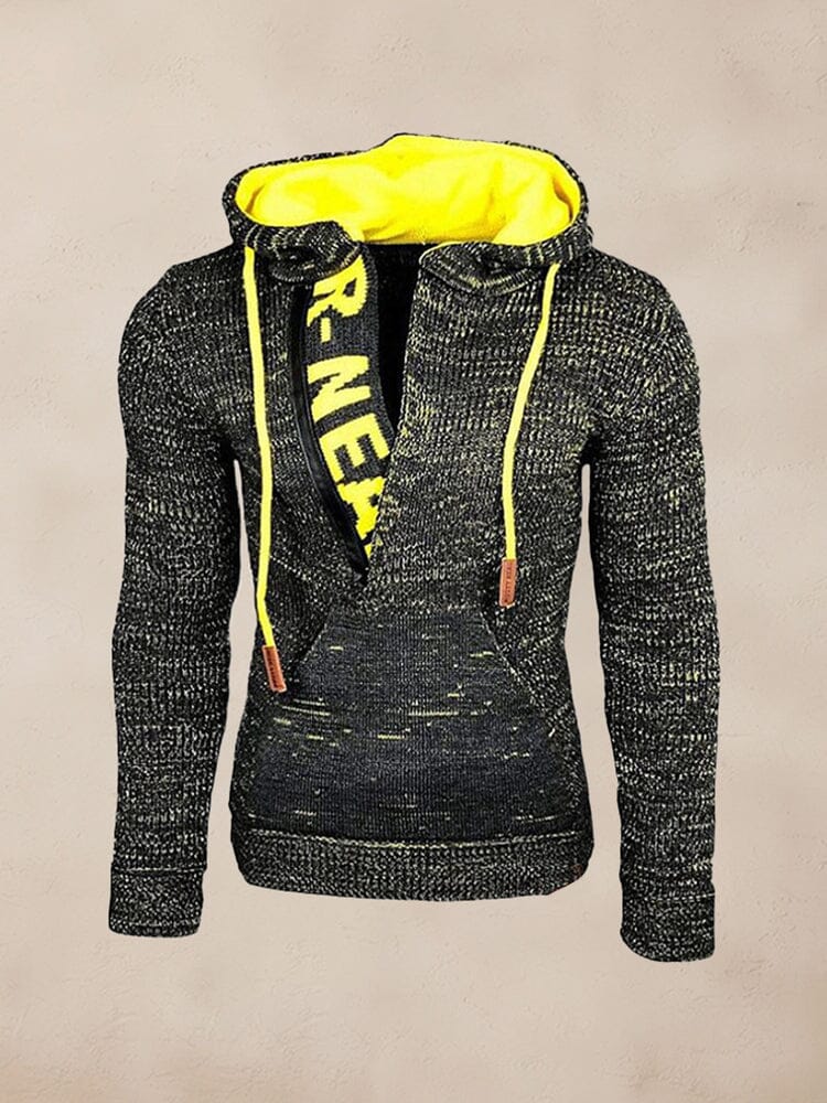 Stylish Splicing Knit Pullover Hoodie - Image 7