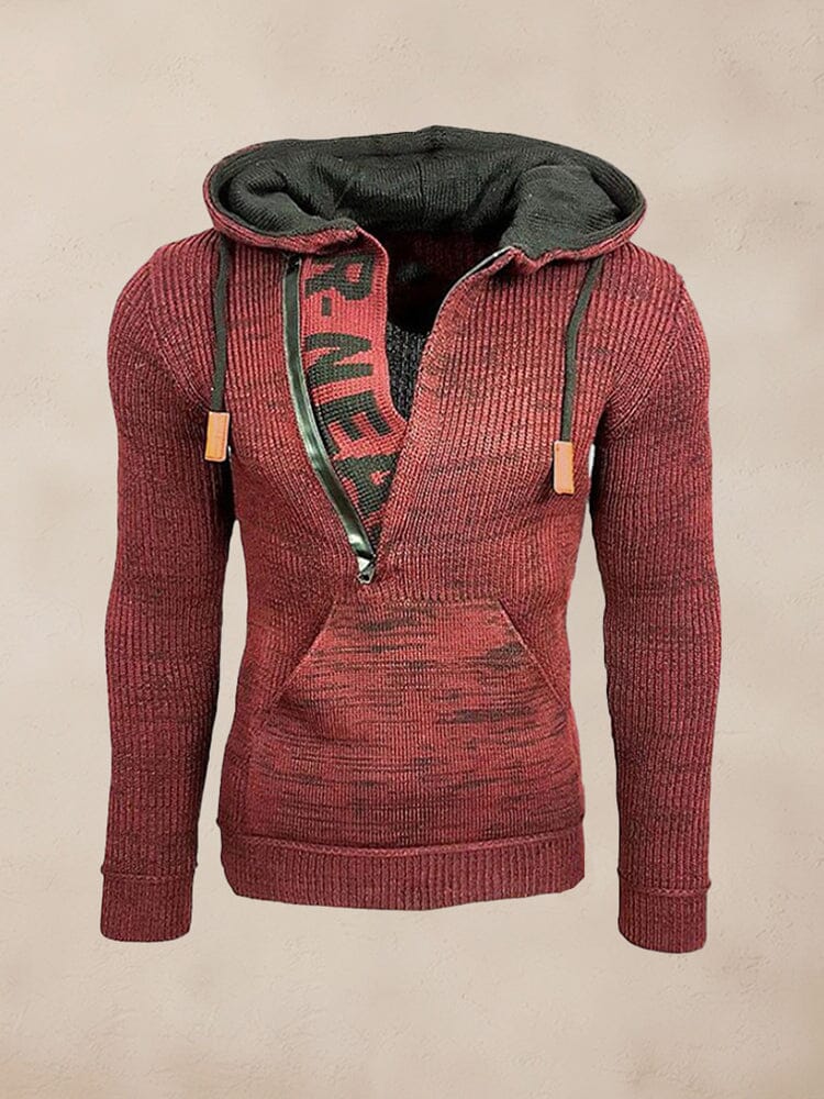 Stylish Splicing Knit Pullover Hoodie - Image 8