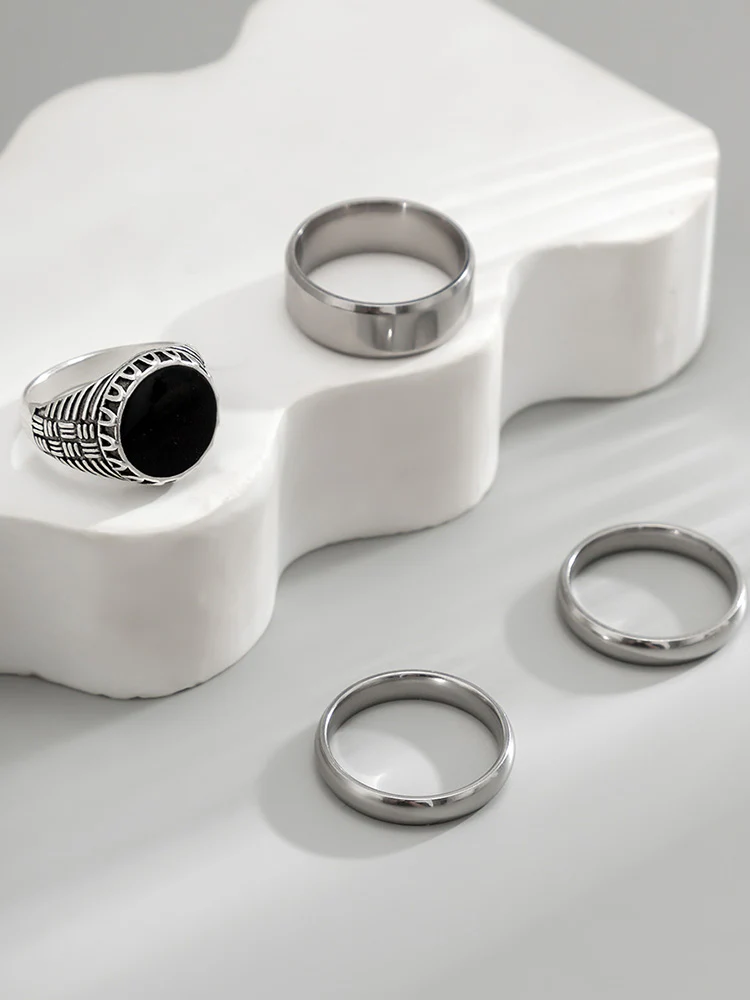 Stylish Streetstyle Alloy 4 PCS Ring Set - Image 5