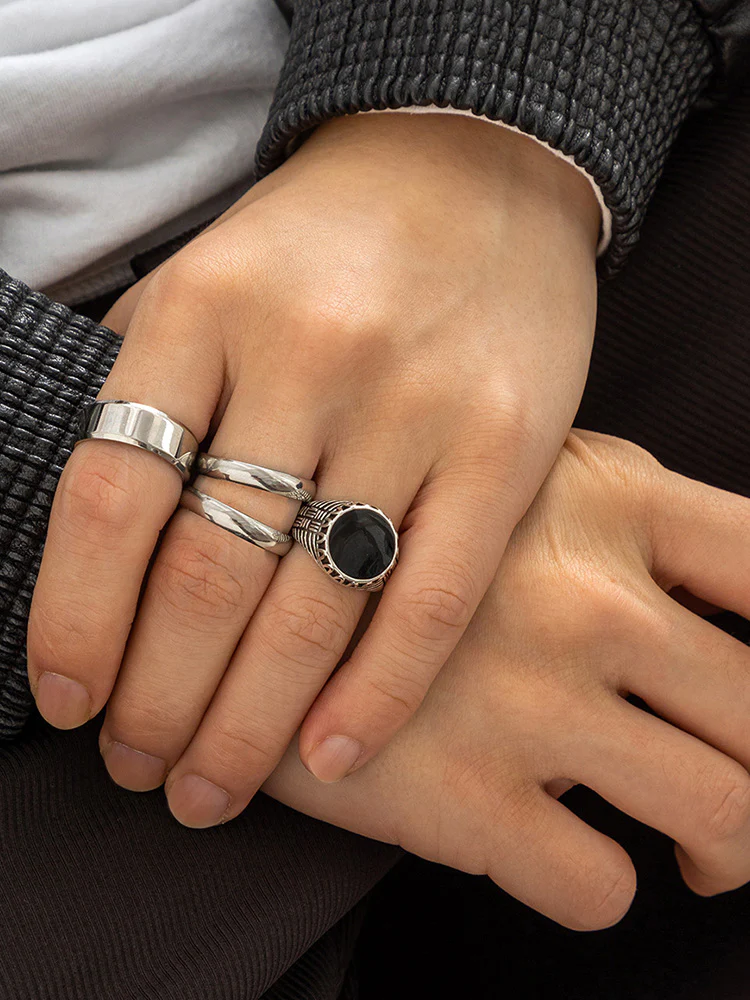 Stylish Streetstyle Alloy 4 PCS Ring Set - Image 8
