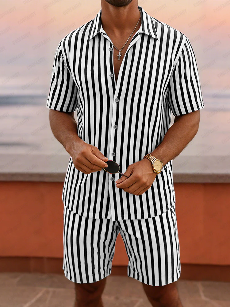Stylish Stripe Pattern Summer Outfit - Image 2