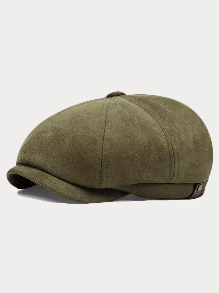 Stylish Suede Newsboy Cap - Image 2