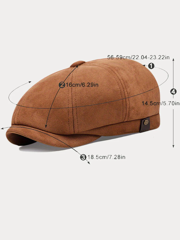 Stylish Suede Newsboy Cap - Image 7