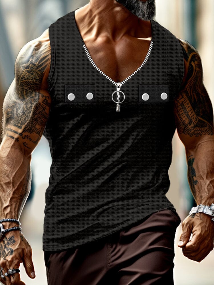 Stylish Textured Athletic Tank Top - Image 4