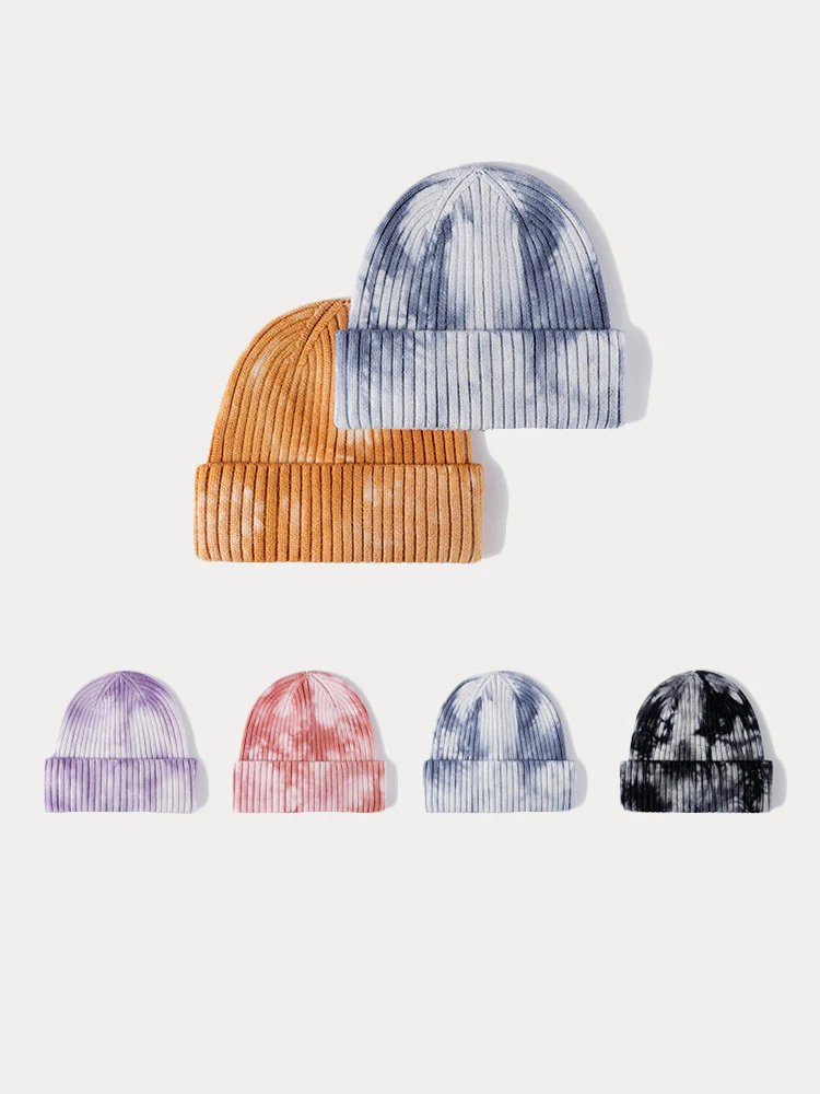 Stylish Tie-Dye Style Knit Beanie - Image 10