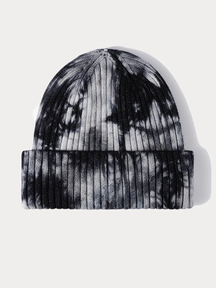 Stylish Tie-Dye Style Knit Beanie - Image 2