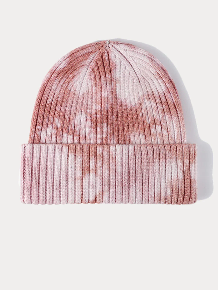 Stylish Tie-Dye Style Knit Beanie - Image 3