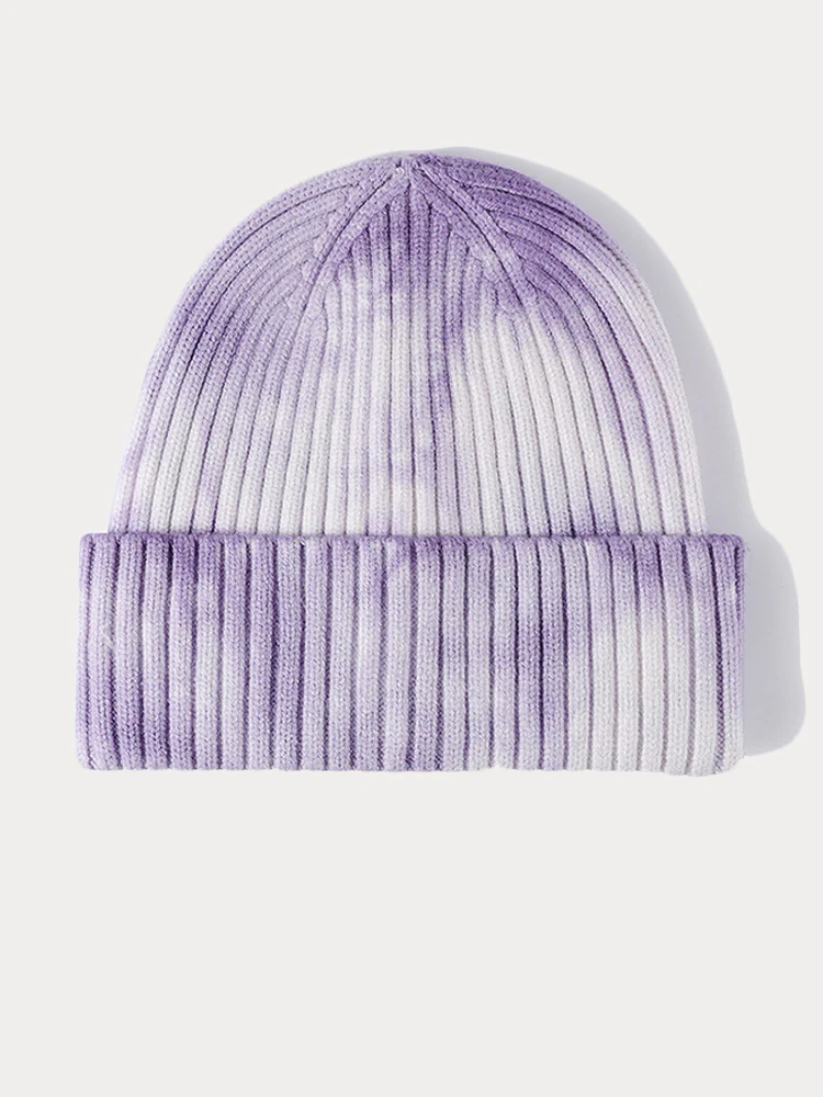 Stylish Tie-Dye Style Knit Beanie - Image 4