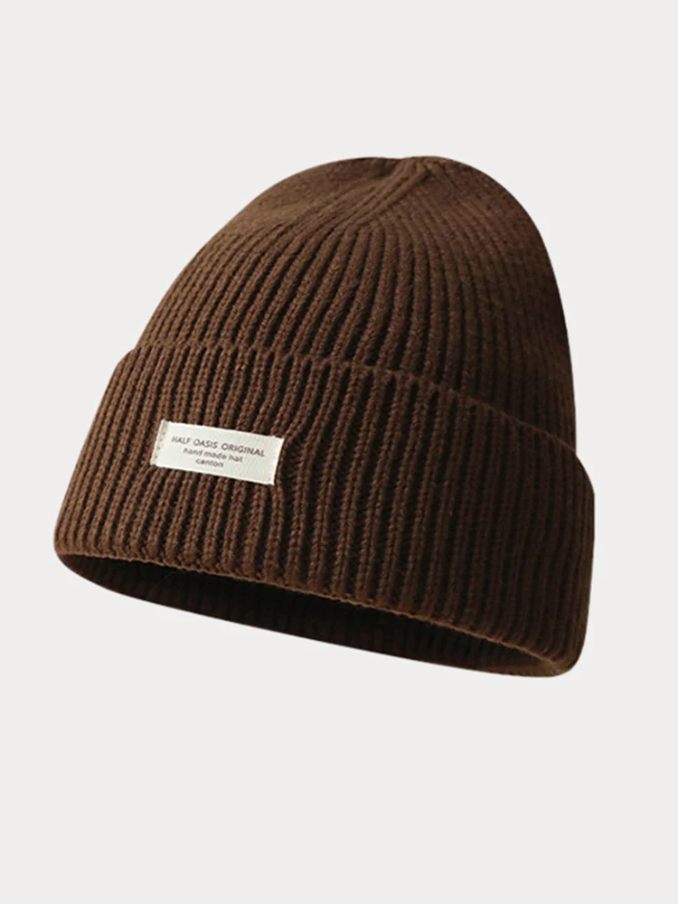 Stylish Warm Label Knit Beanie - Image 2