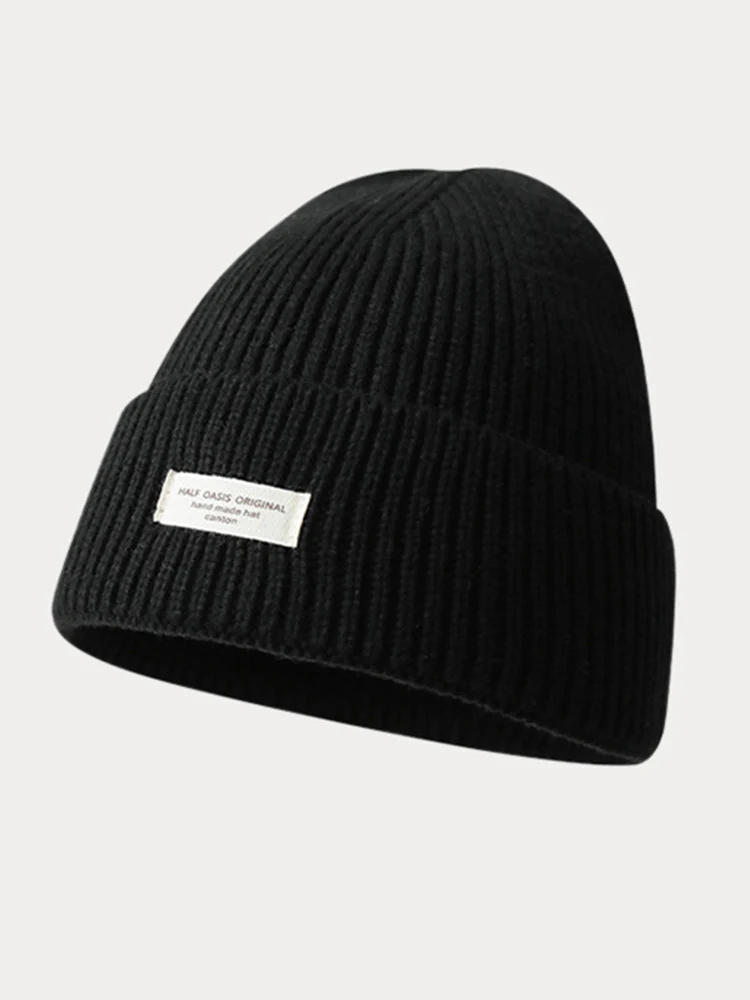 Stylish Warm Label Knit Beanie - Image 3
